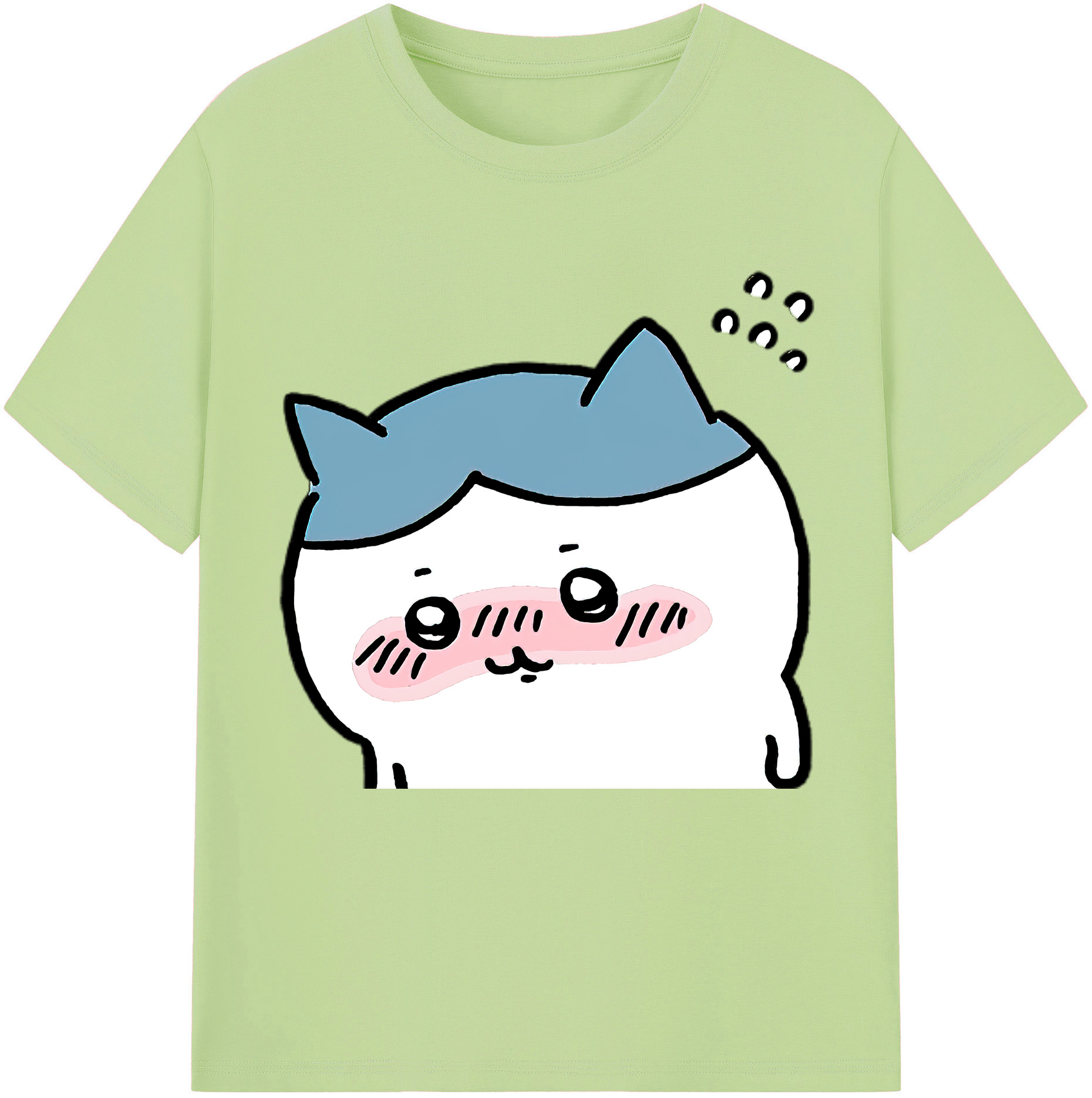 （画像用） ちいかわ ハチワレ Chii-kawa hachiware 綿100％半袖Tシャツ（フロントプリント）